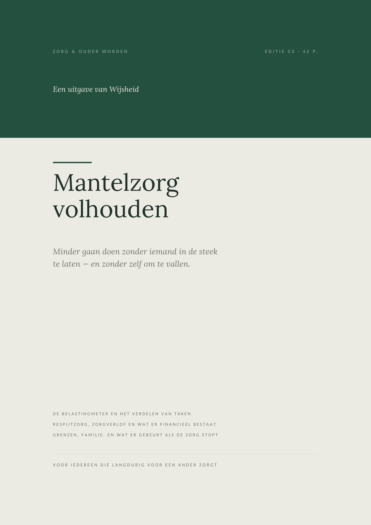 Mantelzorg volhouden