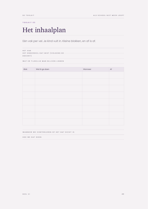 Voorbeeldpagina 4 uit Als school niet meer loopt