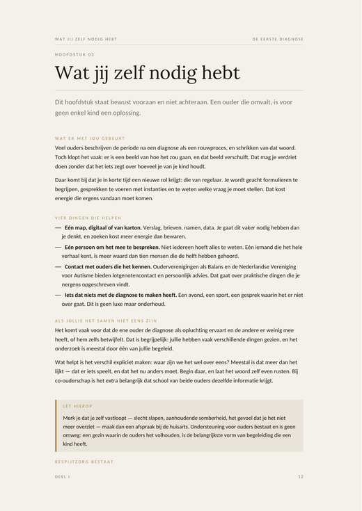 Voorbeeldpagina 1 uit De eerste diagnose