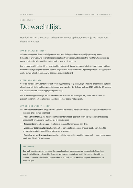 Voorbeeldpagina 2 uit De verhuizing naar een verpleeghuis