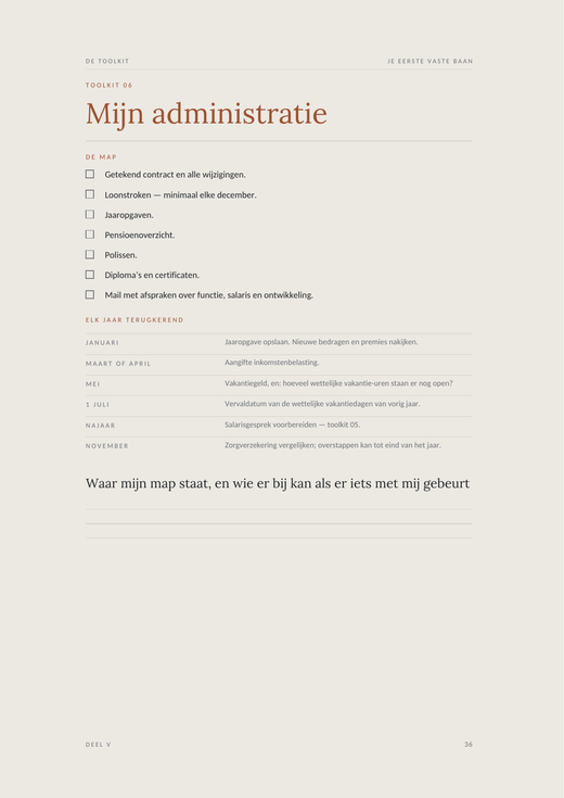 Voorbeeldpagina 1 uit Je eerste vaste baan