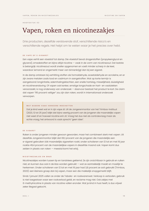 Voorbeeldpagina 1 uit Nicotine en Vapen