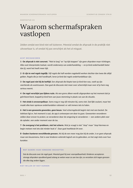 Voorbeeldpagina 1 uit Schermtijd zonder strijd