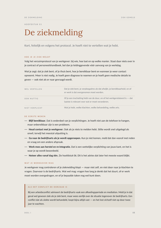 Voorbeeldpagina 1 uit Ziek gemeld: de komende twee jaar